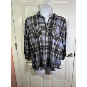 New York laundry XL plaid top